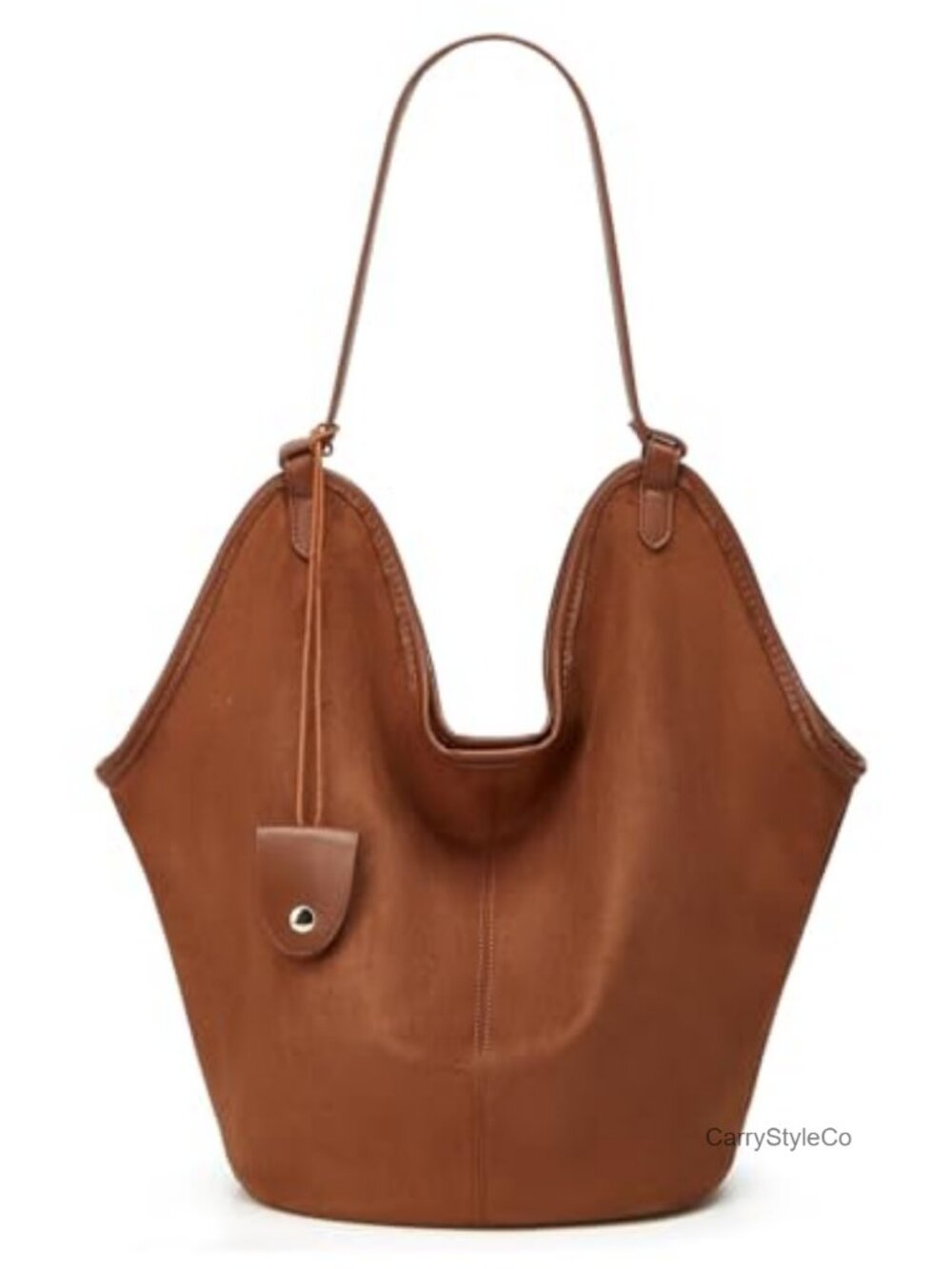 Oversized Faux Suede Tote Bag Slouchy Shoulder Purse 2Pc Set
